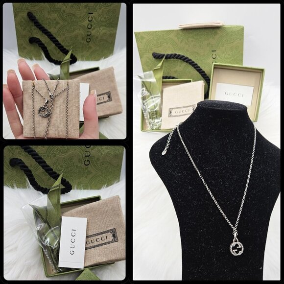 Textured Interlocking GG Marmont Pendant & Chain - Picture 8 of 17